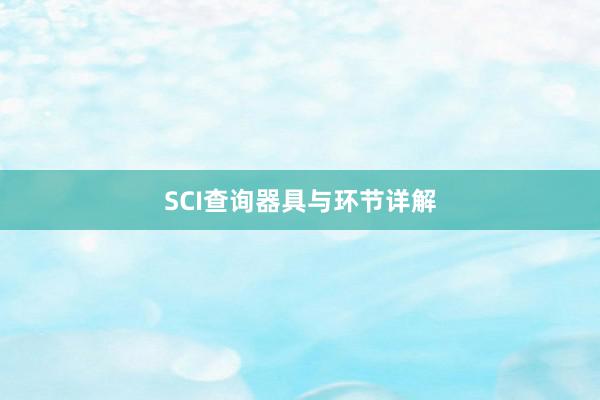 SCI查询器具与环节详解